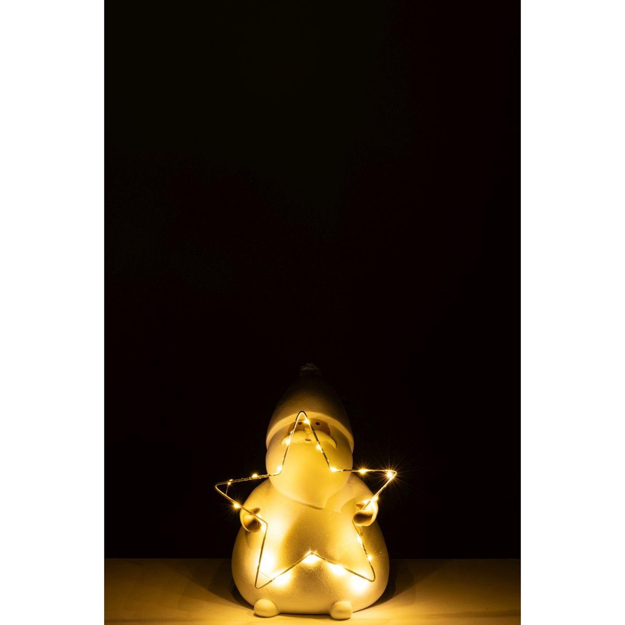 Voir la diapositive 4 : J-LINE Père-noël à led  étoile  32cm blanc