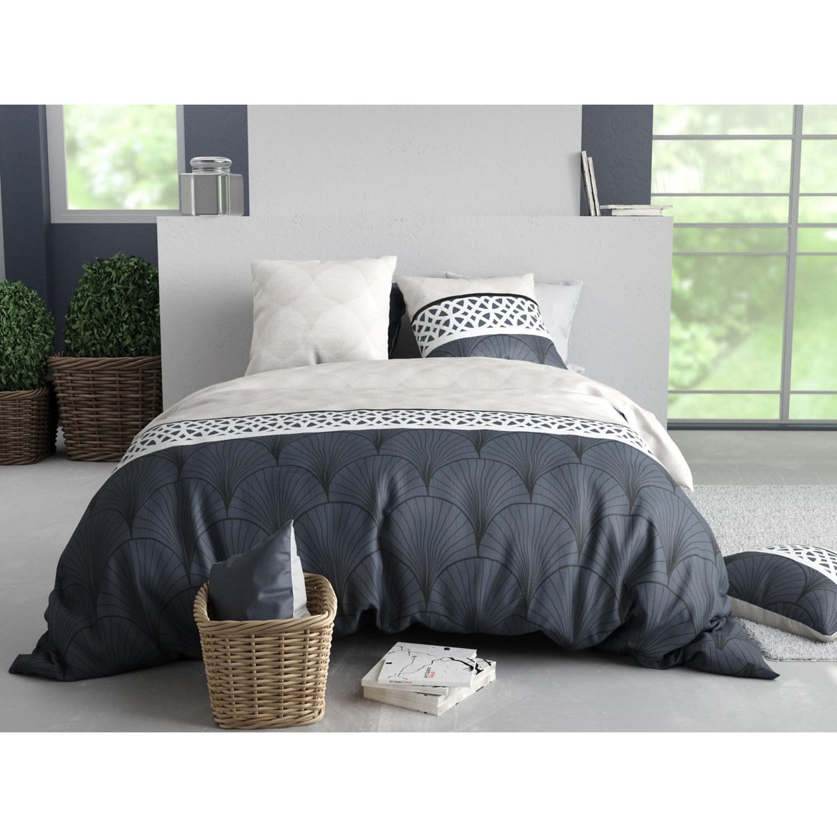 ATELIER DU COTON Parure Housse De Couette 100% Coton 57fils Arcadia