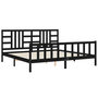 Voir la diapositive 5 : VIDAXL Cadre de lit sans matelas noir 200x200 cm bois massif de pin