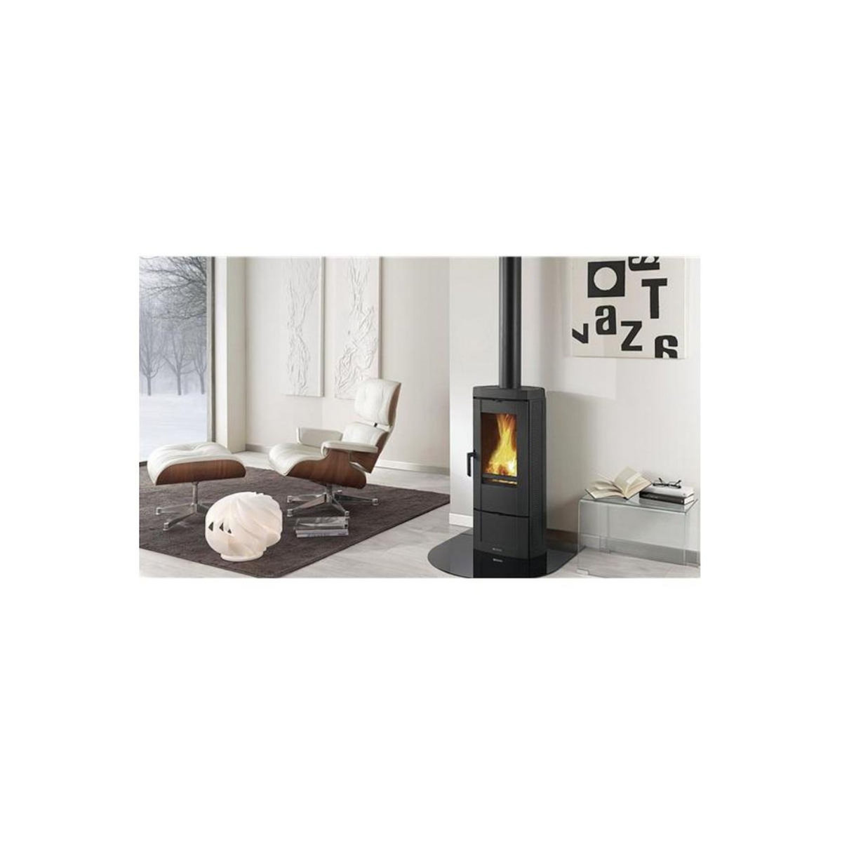 NORDICA EXTRAFLAME Poêle à bois fonte 6.6kw noir antracite - CANDYLEAN
