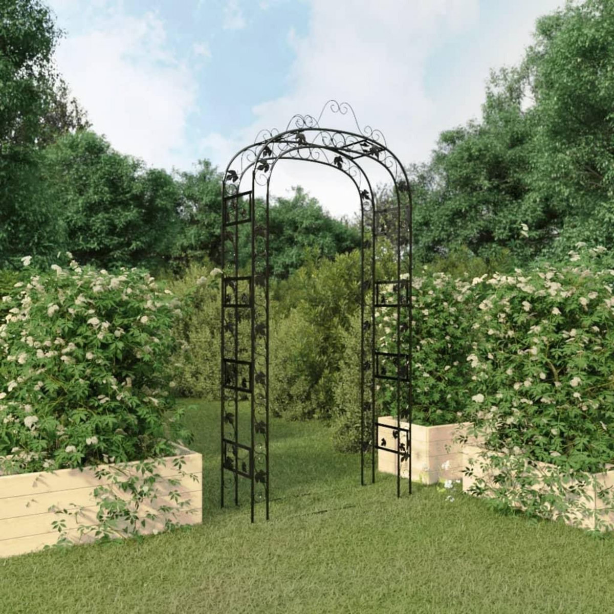 VIDAXL Arche de jardin Noir 116x45x240 cm Acier