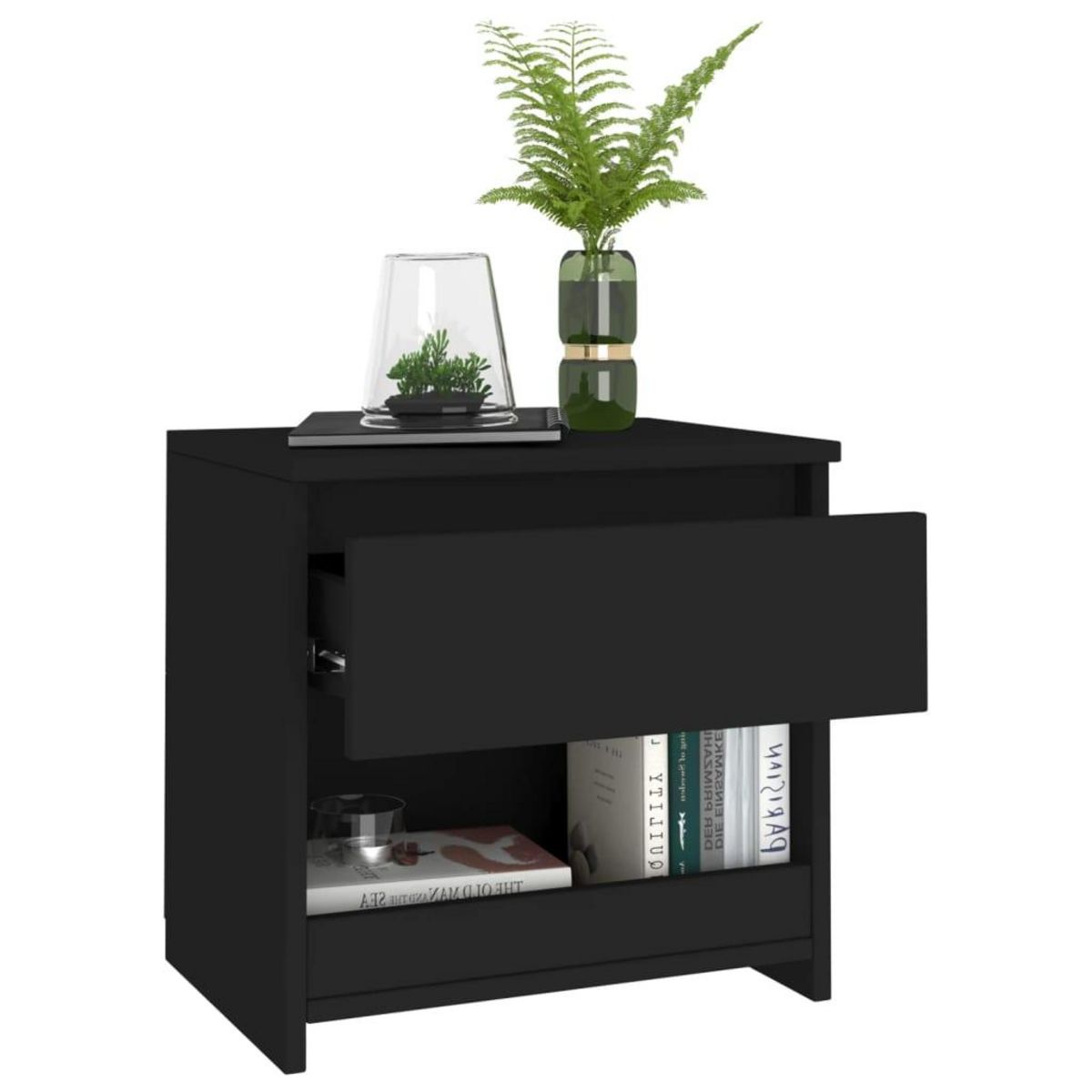 VIDAXL Table de chevet Noir 40x30x39 cm Agglomere