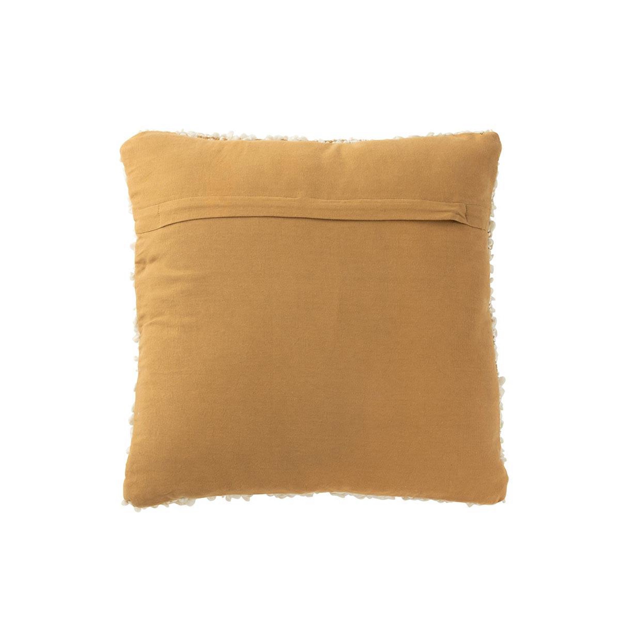 Voir la diapositive 2 : J-LINE Coussin bouclette  elvia  45x45cm camel & crème