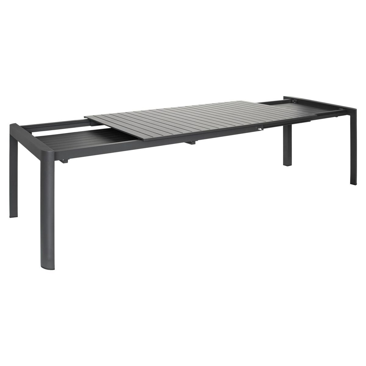 JARDILINE Table de jardin extensible - 8/12 places - Aluminium - Anthracite - PALMA