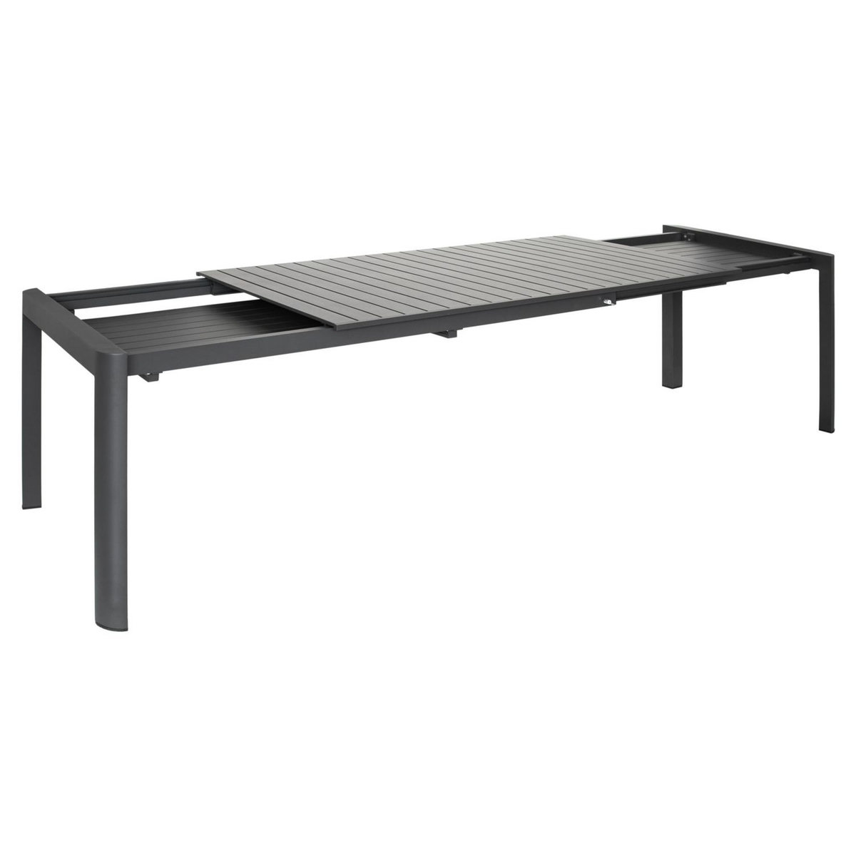JARDILINE Table de jardin extensible - 8/12 places - Aluminium - Anthracite - PALMA