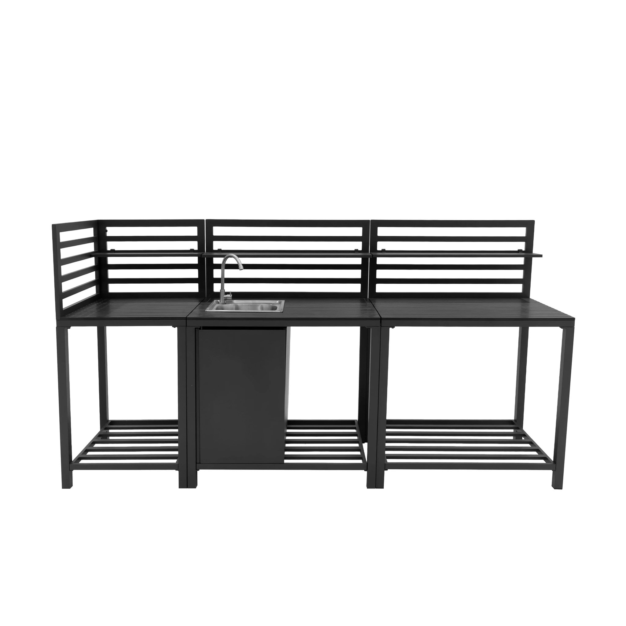 Voir la diapositive 3 : KUKOO Ensemble de cuisine extérieure 3 pièces en aluminium