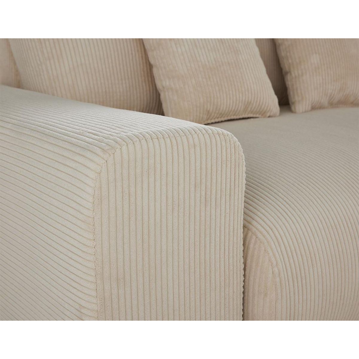 LISA DESIGN Garance - module d'assise 2 places avec accoudoir gauche - en velours côtelé