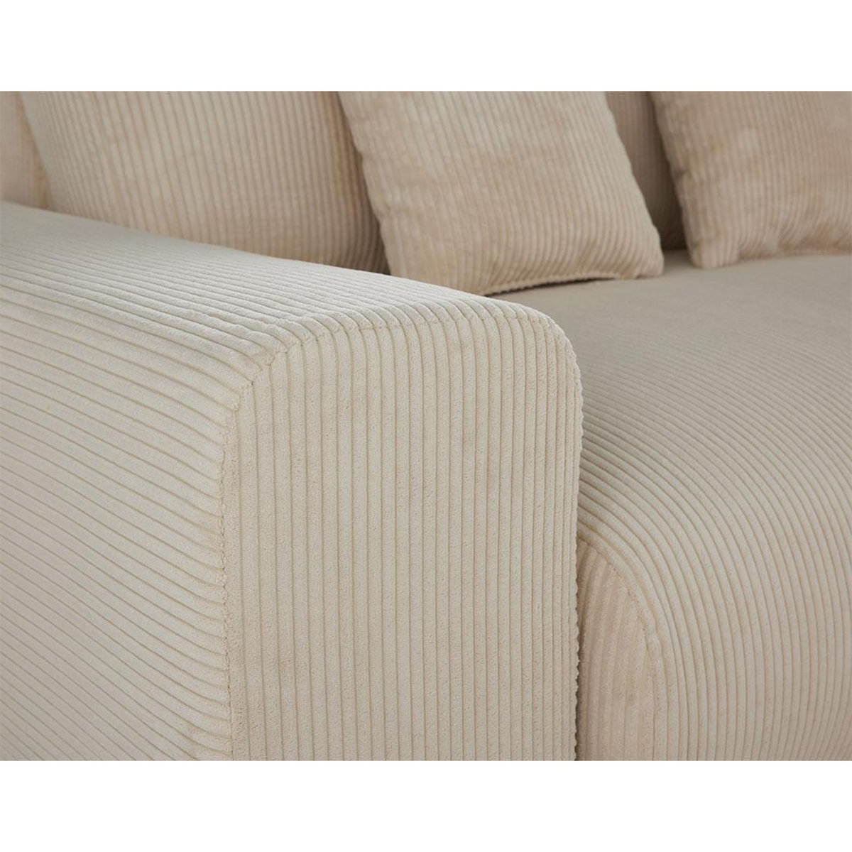 LISA DESIGN Garance - module d'assise 2 places avec accoudoir gauche - en velours côtelé