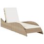 Voir la diapositive 2 : VIDAXL Chaise longue avec coussin beige 60x205x73 cm resine tressee