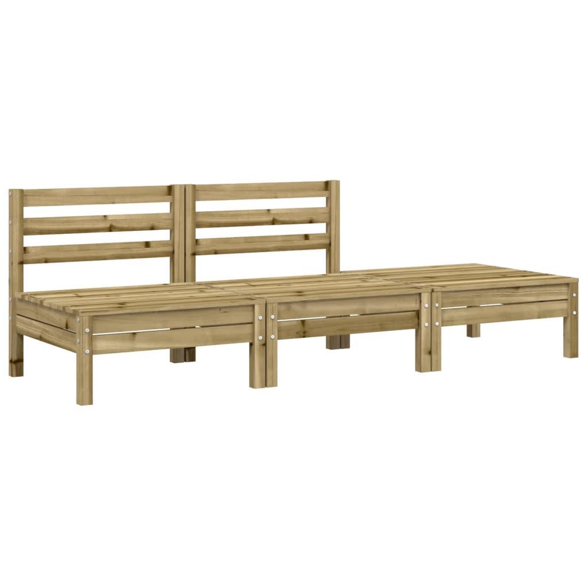 Voir la diapositive 2 : VIDAXL Canape de jardin 3 places bois de pin impregne