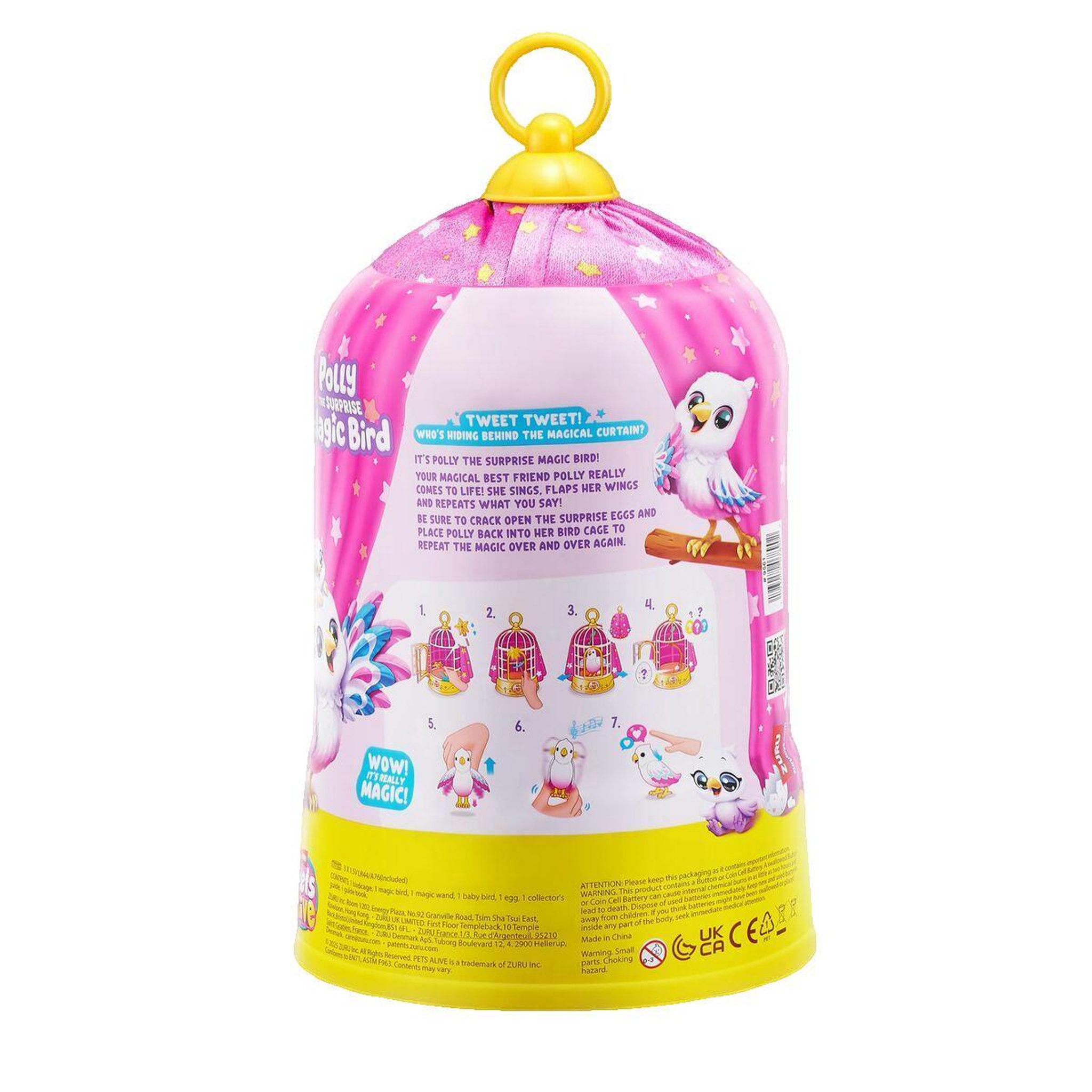 Voir la diapositive 3 : ZURU Peluche interactive ZURU Pets Alive Polly multicolore