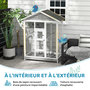 Voir la diapositive 4 : PAWHUT Cage oiseau grande taille - volière à oiseaux dim. 112 x 68 x 154 cm - nombreux accessoires - métal bois blanc gris noir