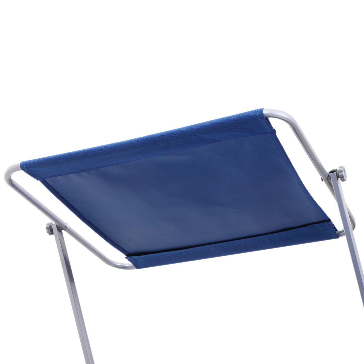 OUTSUNNY Transat bain de soleil pliable grand confort dossier et pare-soleil réglable multi-positions bleu