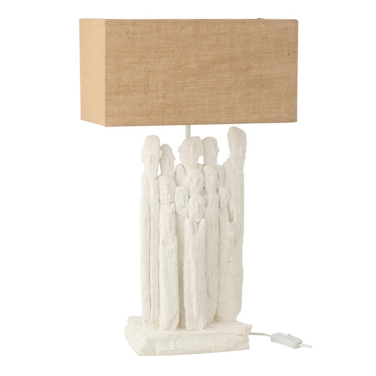 Paris Prix Lampe à Poser en Résine  Figurine  58cm Blanc