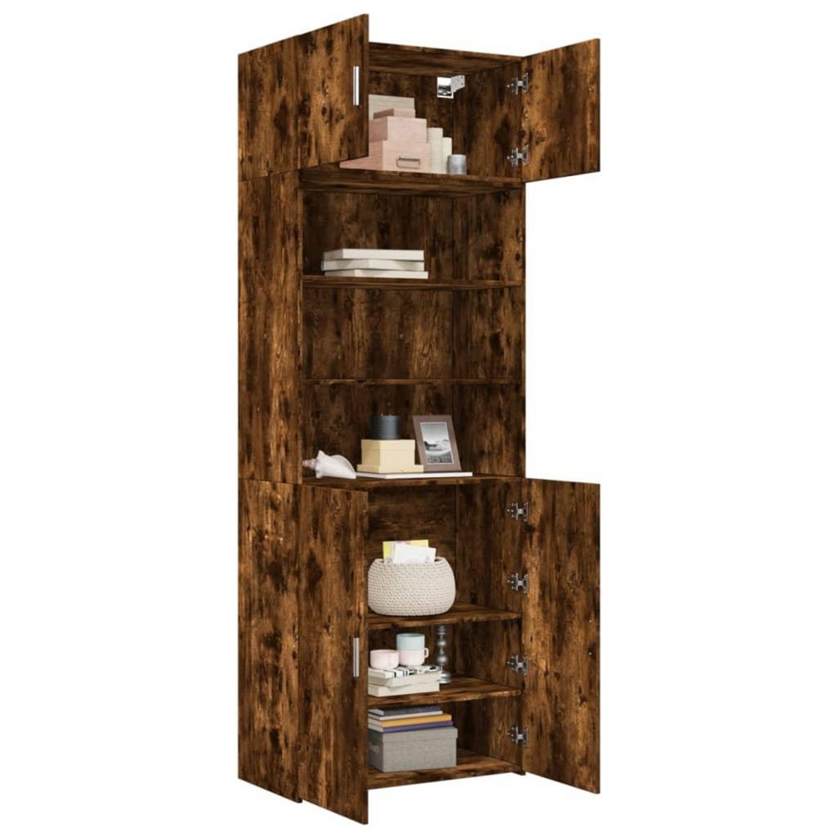 VIDAXL Armoire de rangement chene fume 80x42,5x225cm bois d'ingenierie