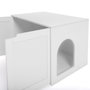 Voir la diapositive 6 : ID MARKET Maison de toilette chat - cache-litière avec doubles portes blanc