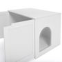 Voir la diapositive 6 : ID MARKET Maison de toilette chat - cache-litière avec doubles portes blanc