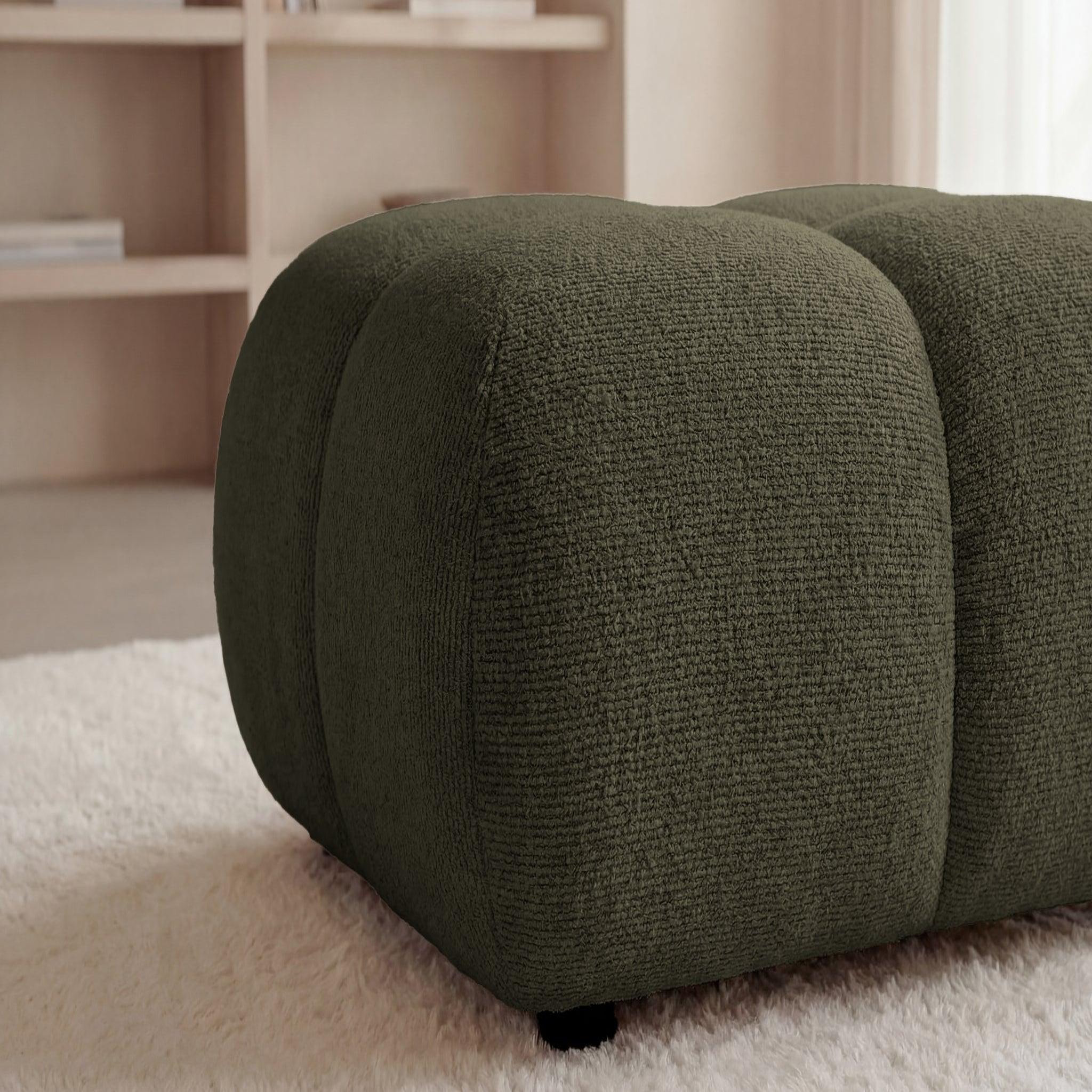 Voir la diapositive 4 : CASANOVA PARIS Constance - pouf en tissu chenille 72x72x43.5