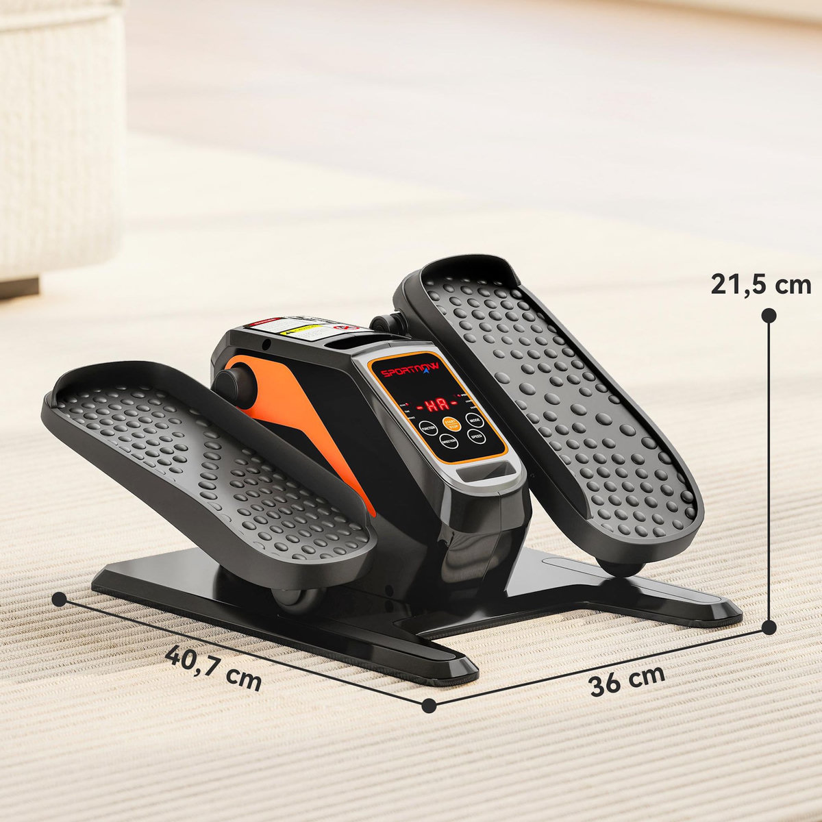 HOMCOM Mini Vélo elliptique 12 vitesses mode manuel & auto 3 programmes télécommande écran LCD