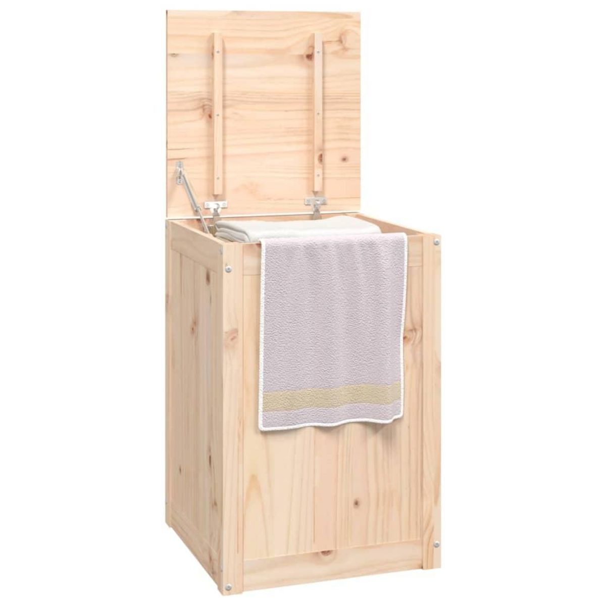 VIDAXL Boîte a linge 44x44x66 cm Bois massif de pin