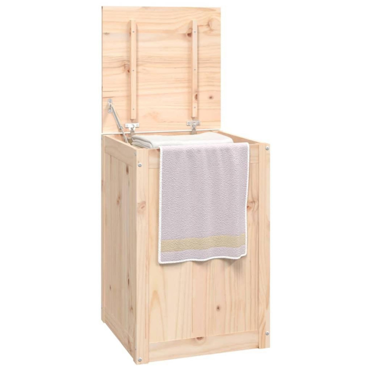 VIDAXL Boîte a linge 44x44x66 cm Bois massif de pin