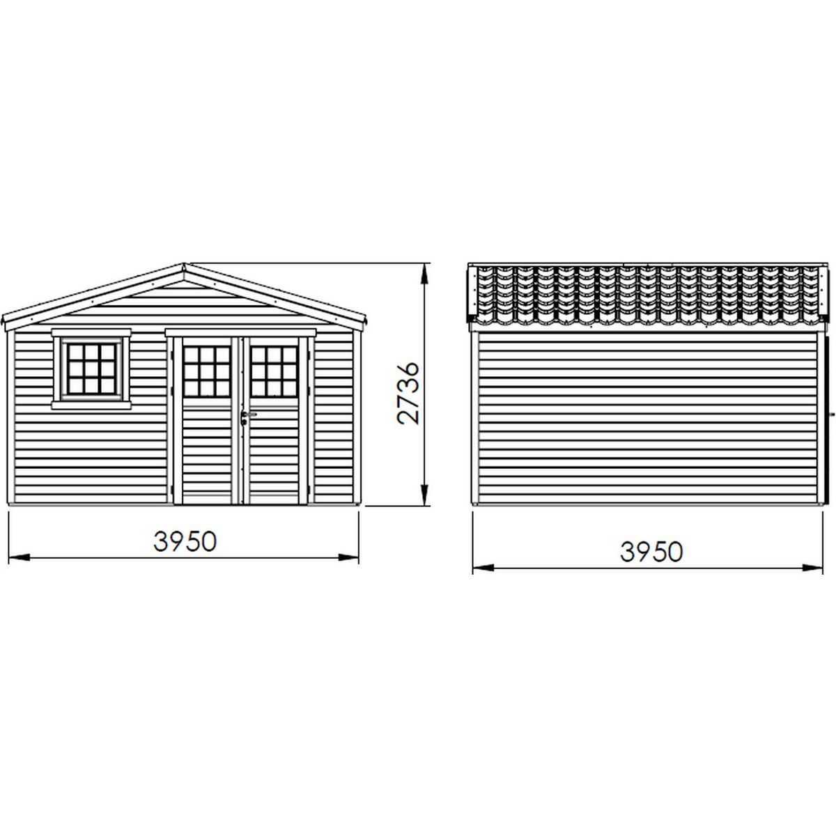 Forest Style Abri de jardin bois - 15,4m² - SHELTY