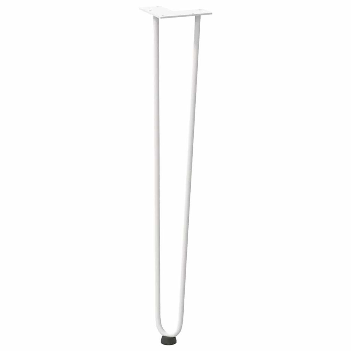 VIDAXL Pieds de table en forme d'epingle a cheveux 4 pcs blanc 72 cm