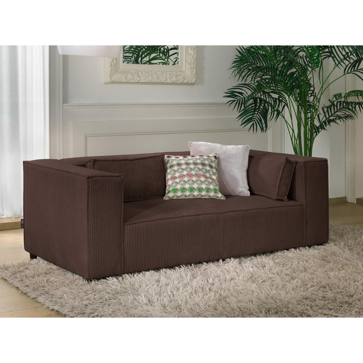 LISA DESIGN Stella - canapé fixe 2 places - en velours côtelé - style contemporain