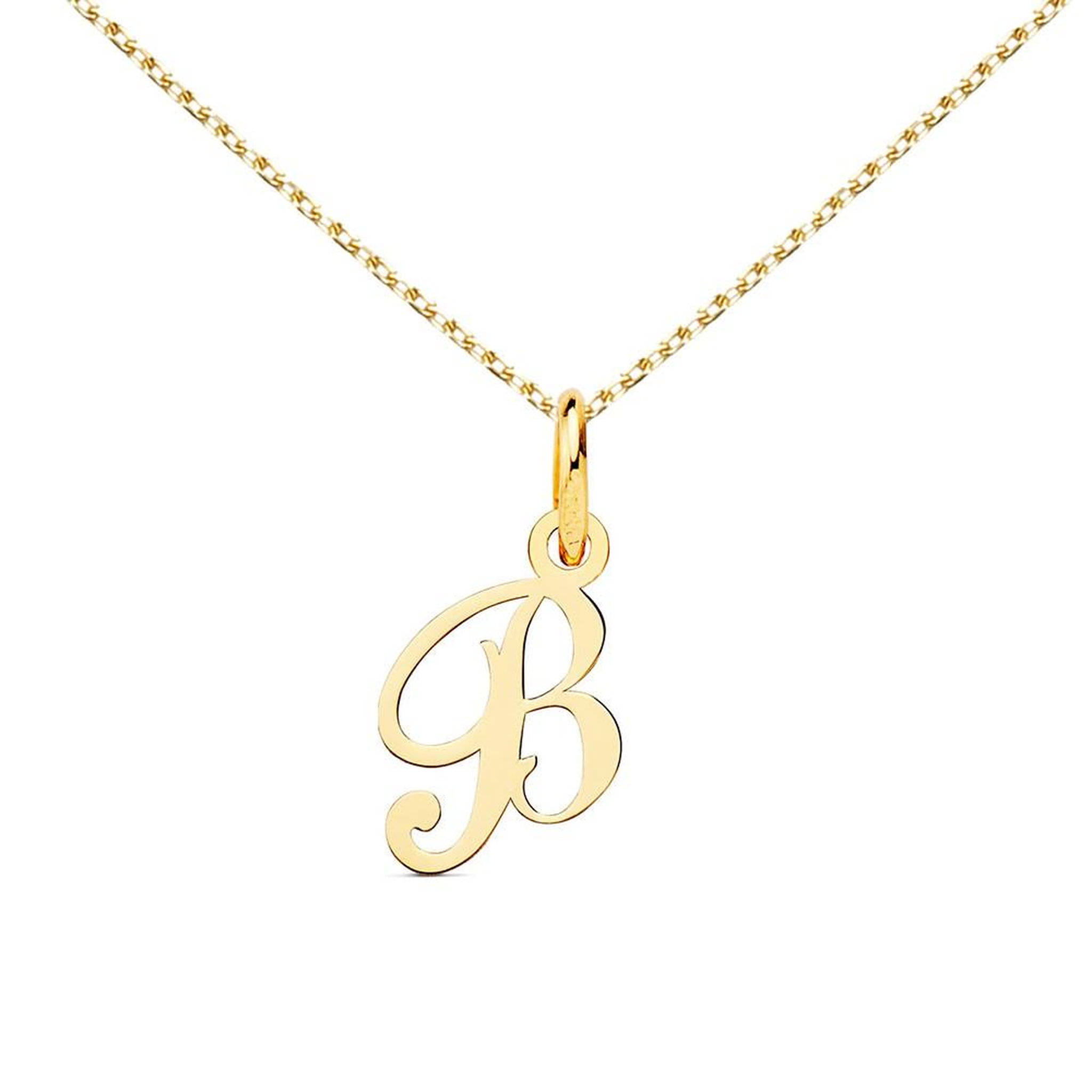 L'ATELIER D'AZUR Collier - Pendentif Lettre  B  Or 750/1000 - Chaine Dorée