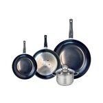 ELO Ensemble de 3 Poêles de cuisson 20, 24 et 32 cm et 1 faitout 14 cm Elo Prima Brillant