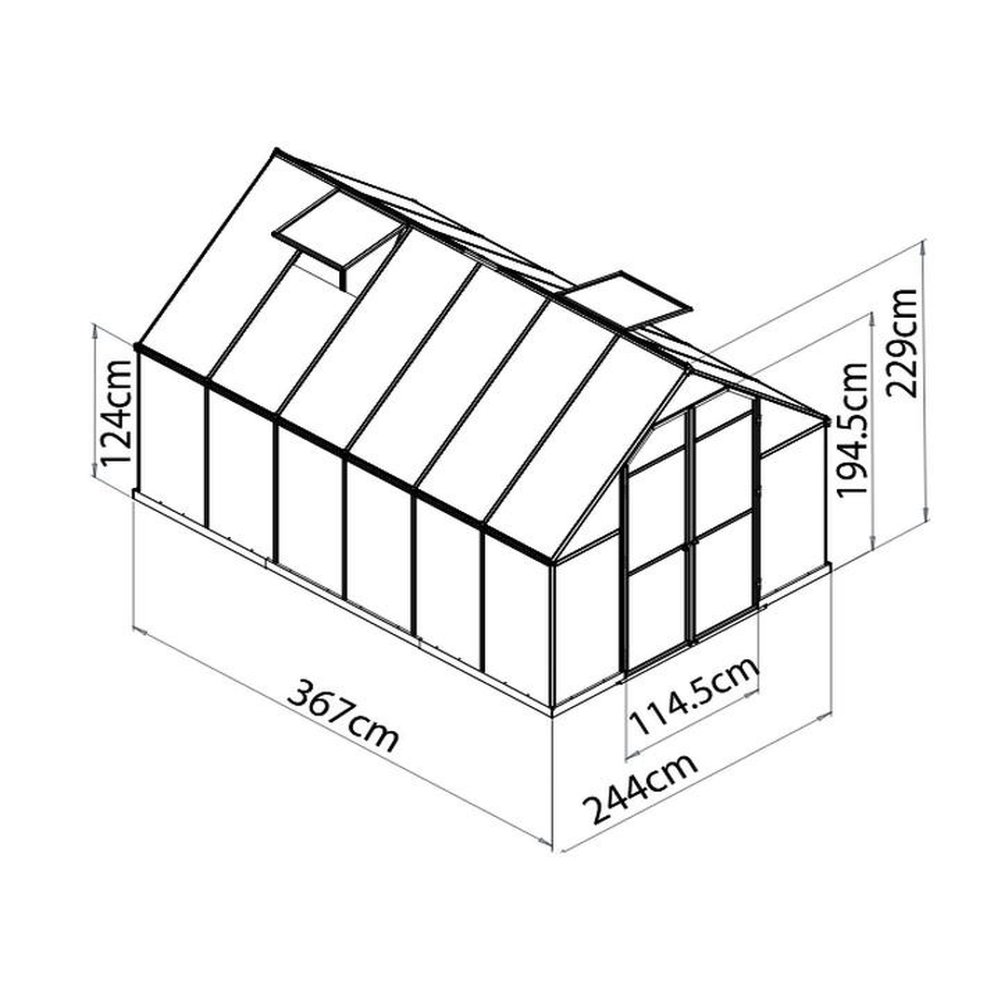 Voir la diapositive 2 : Palram Serre de jardin 8.9m² argent - 701944