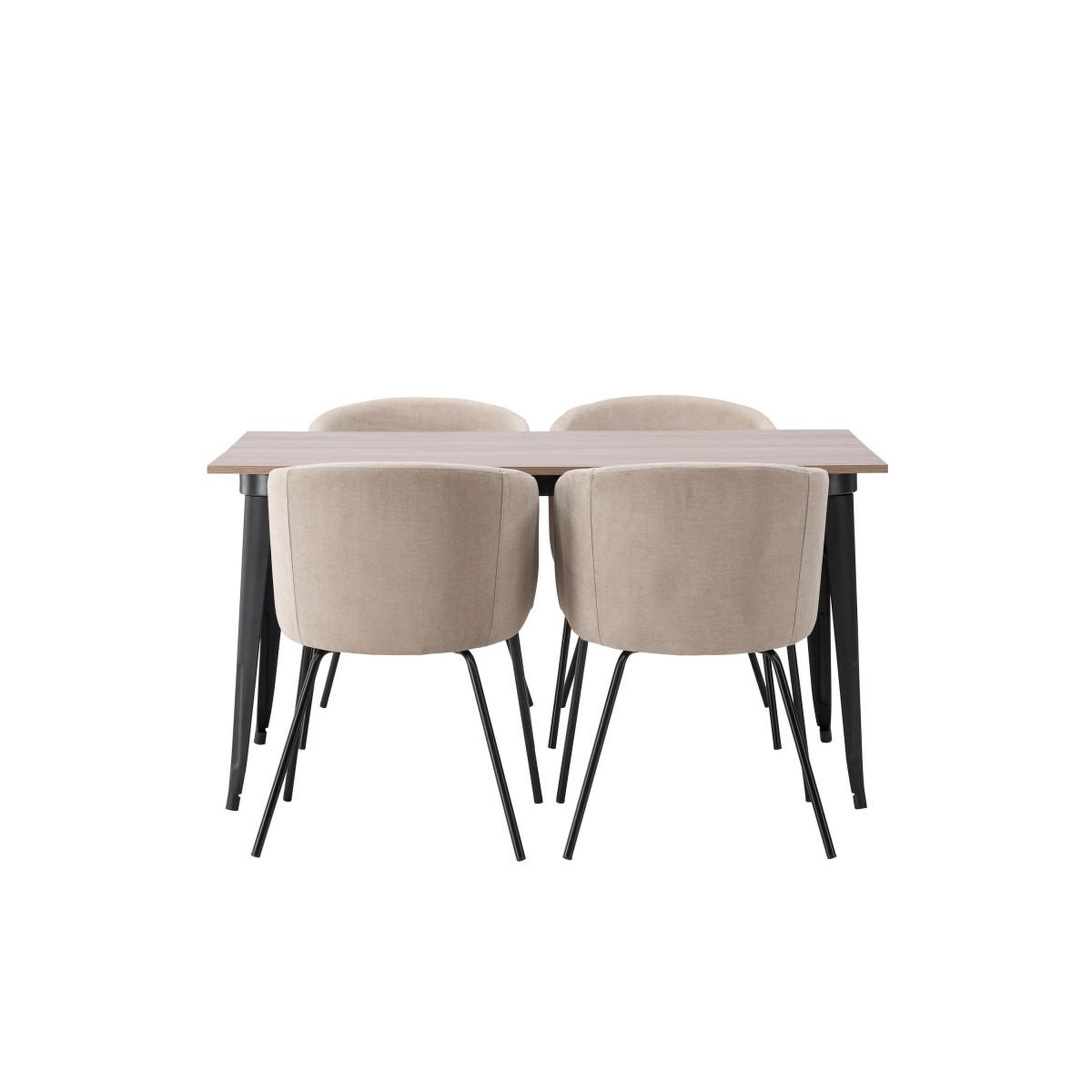 Voir la diapositive 2 : Paris Prix Ensemble table à manger & 4 chaises  tempe & berit  140cm naturel & beige