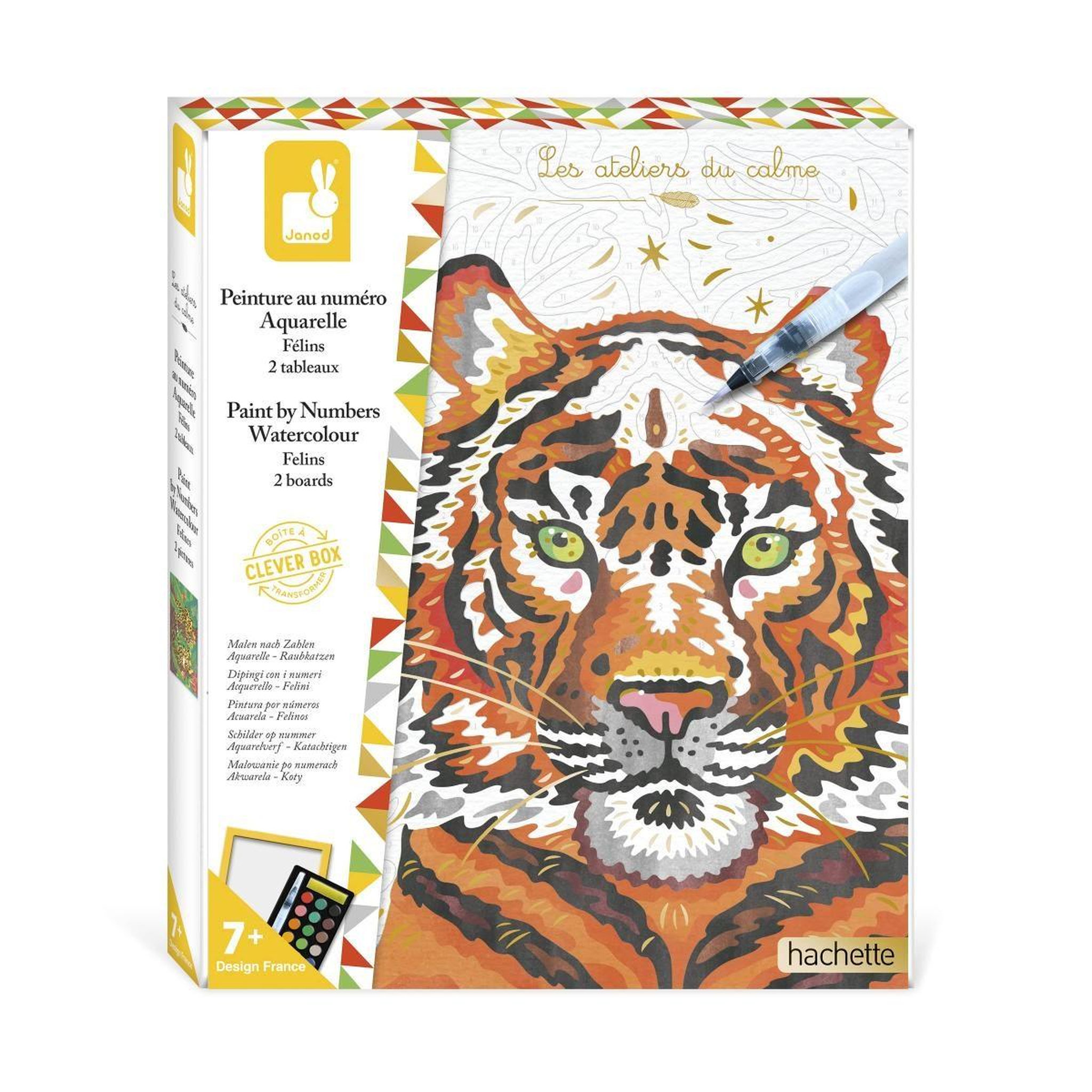JANOD Peinture au numero aquarelle felins