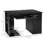 Voir la diapositive 3 : HOMCOM Bureau informatique multimédia multi-rangements avec étagère tiroir tablette clavier MDF 120 x 60 x 74 cm noir