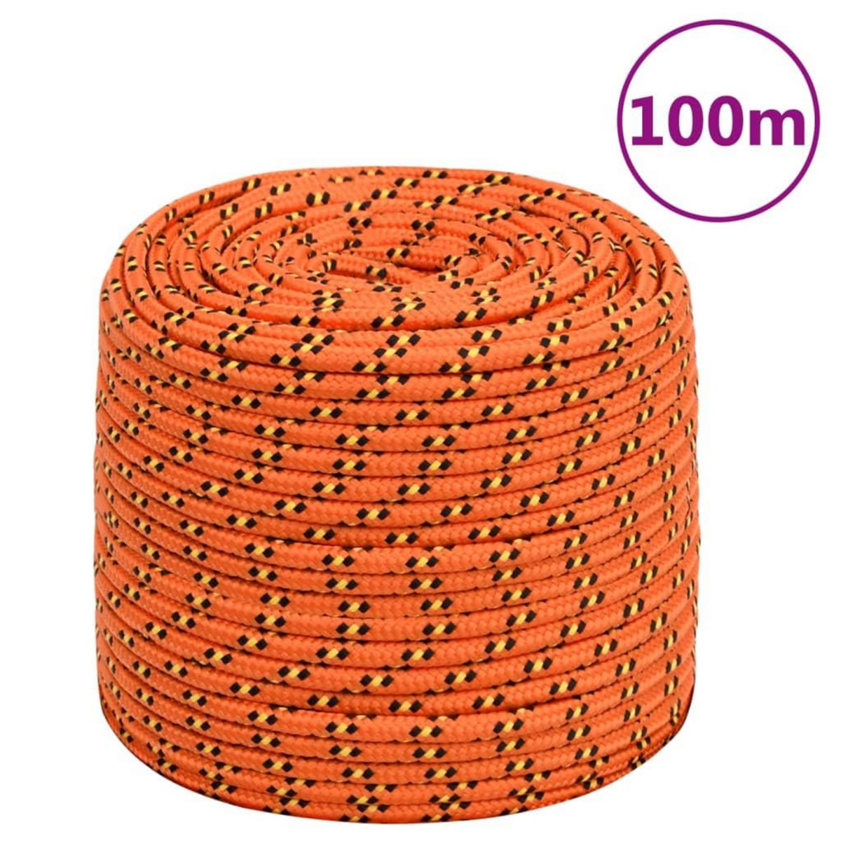 VIDAXL Corde de bateau Orange 8 mm 100 m Polypropylene