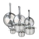 ELO Ensemble de 3 Poêles de cuisson 24, 28 et 32 cm et 4 faitouts 12, 14, 20 et 24 cm Elo Profi Brillant