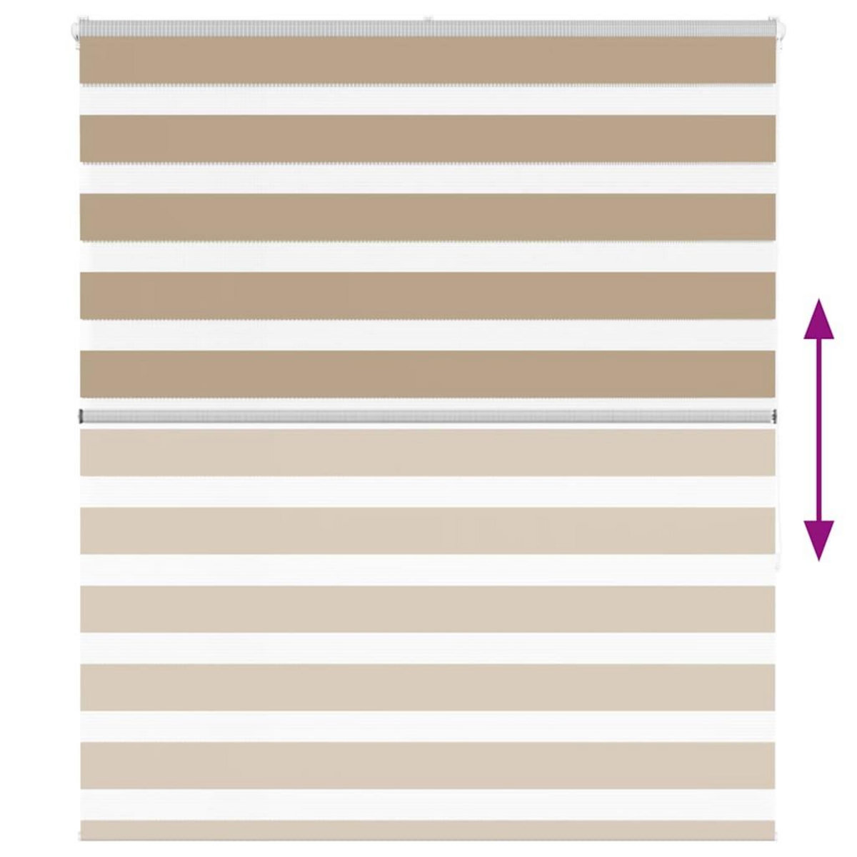 VIDAXL Store zebre marron sable largeur du tissu 125,9cm polyester