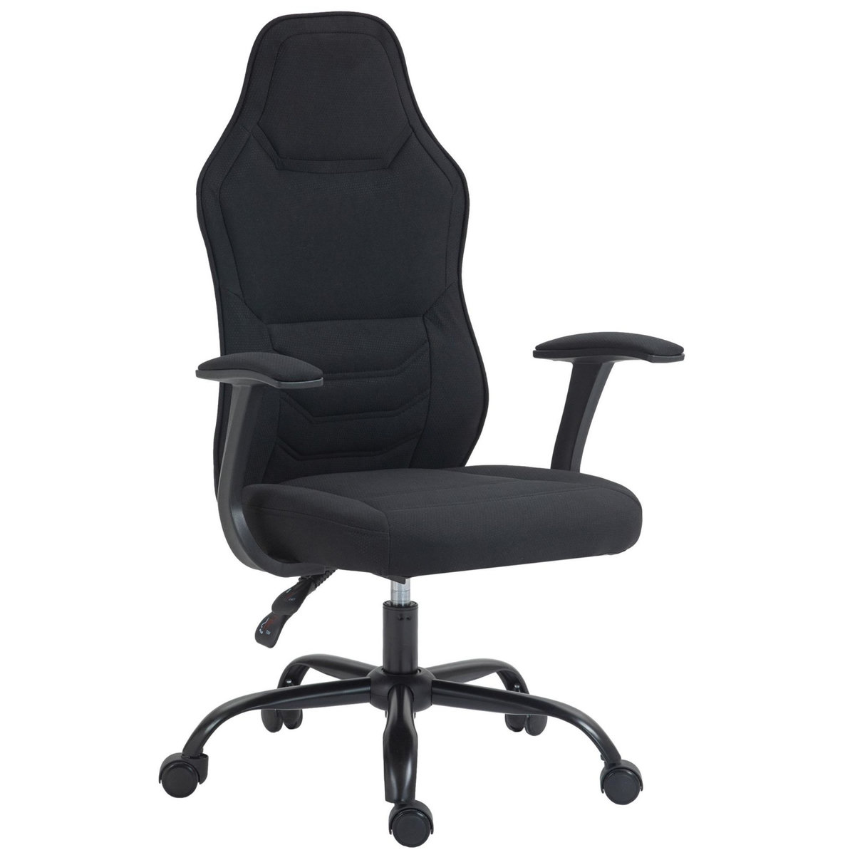 HOMCOM Fauteuil gamer ergonomique - chaise de bureau gaming - réglable - dossier inclinable - tissu noir