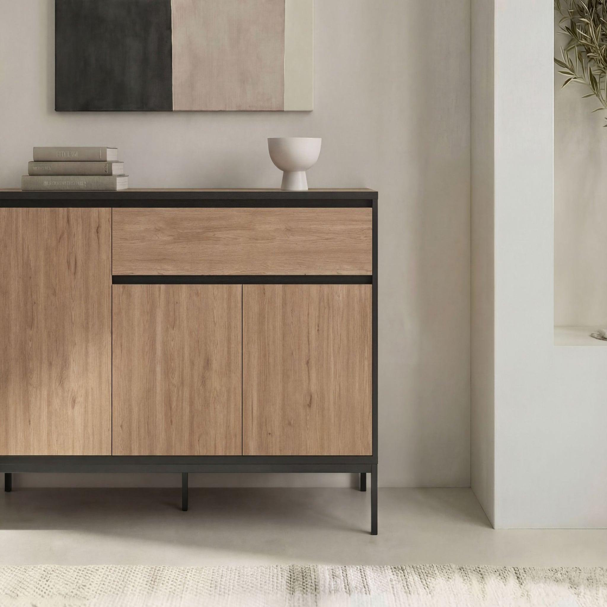 Voir la diapositive 4 : CASANOVA PARIS Vana - buffet 3 portes 140cm en mélamine