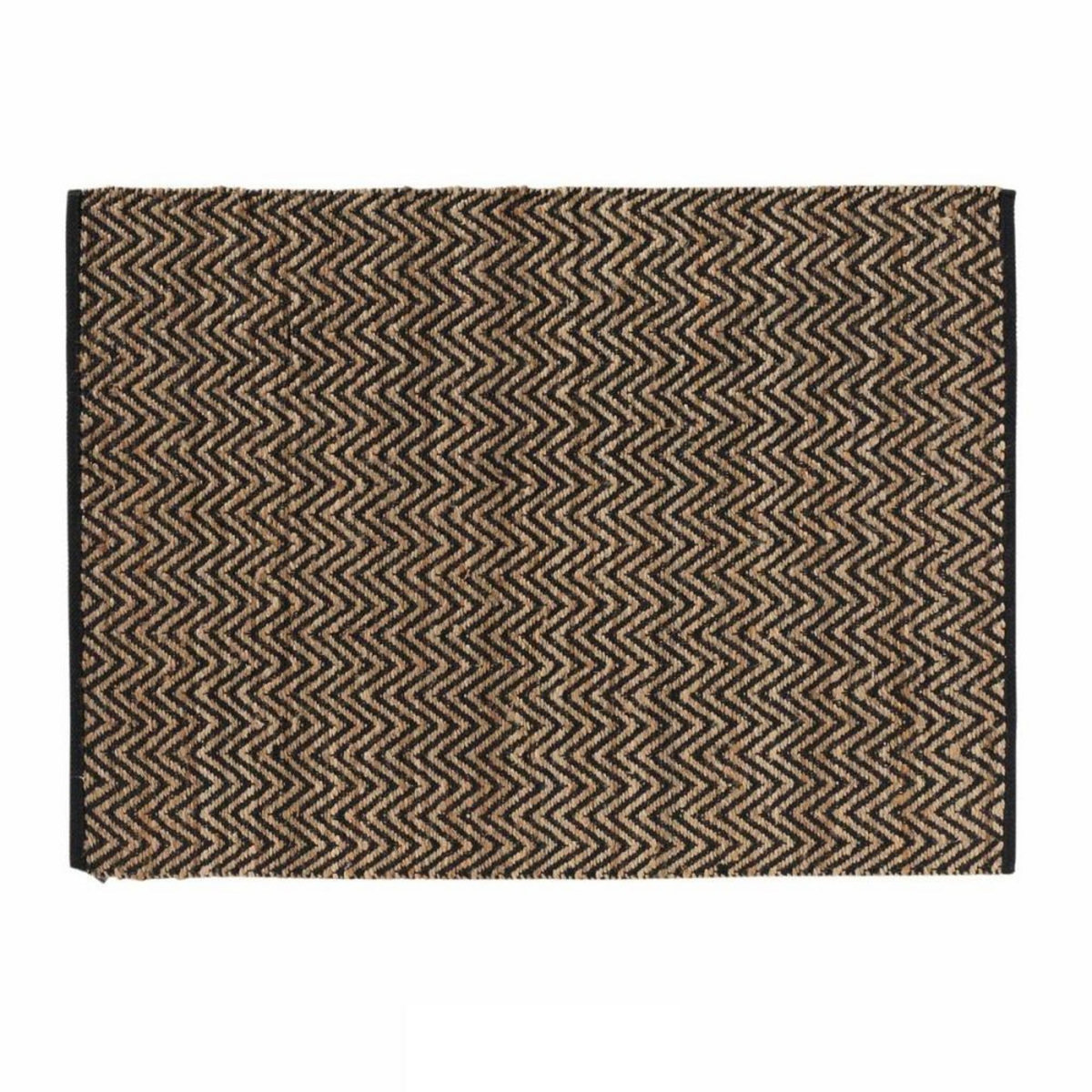 Douceur d'Intérieur Tapis rectangle 120x170 cm Zigzag jute uni polycoton