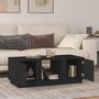 Voir la diapositive 3 : VIDAXL Table basse Noir 110x50x40 cm Bois massif de pin