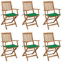 Voir la diapositive 1 : VIDAXL Chaises pliables de jardin lot de 6 avec coussins Bois d'acacia