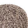 VIDAXL Pouf tricote a la main Gris clair 50x35cm Tissu Aspect de laine