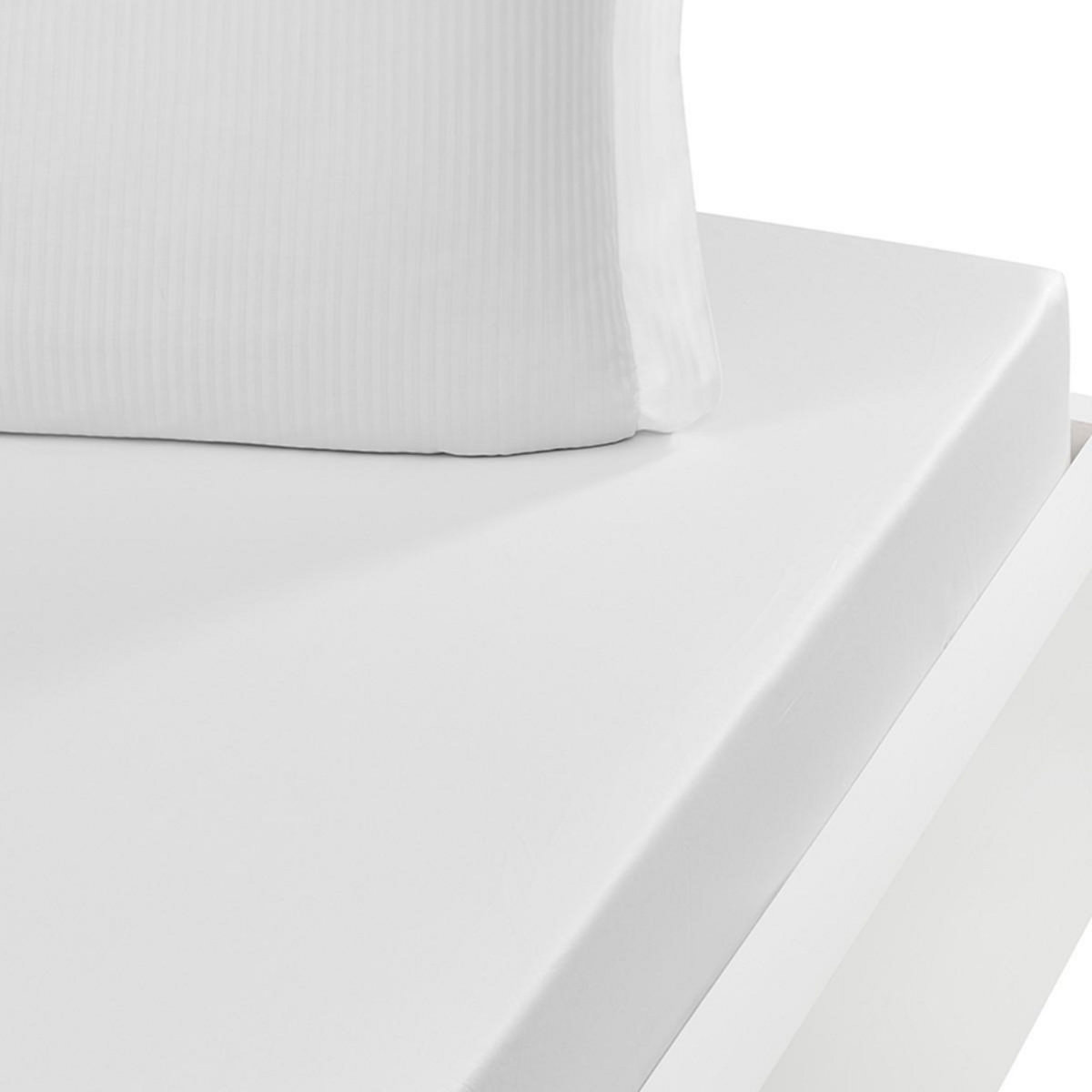 Sensei Maison Drap housse uni satin de coton bonnet 30 cm VERSALUXE
