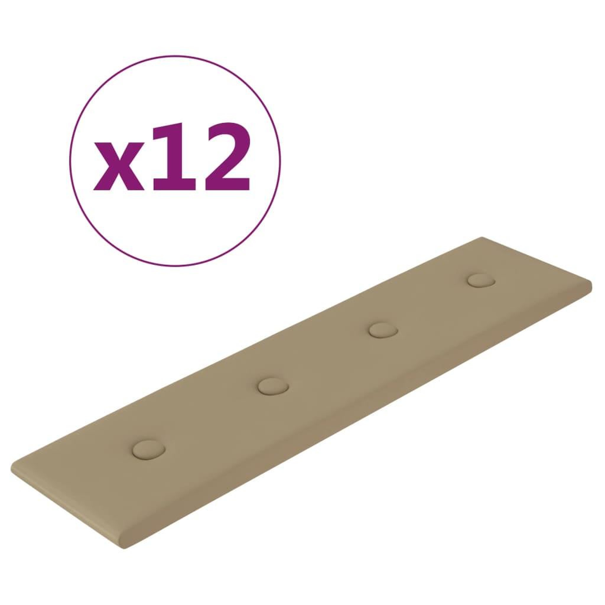 Voir la diapositive 2 : VIDAXL Panneaux muraux 12 pcs Cappuccino 60x15 cm Similicuir 1,08 m^2
