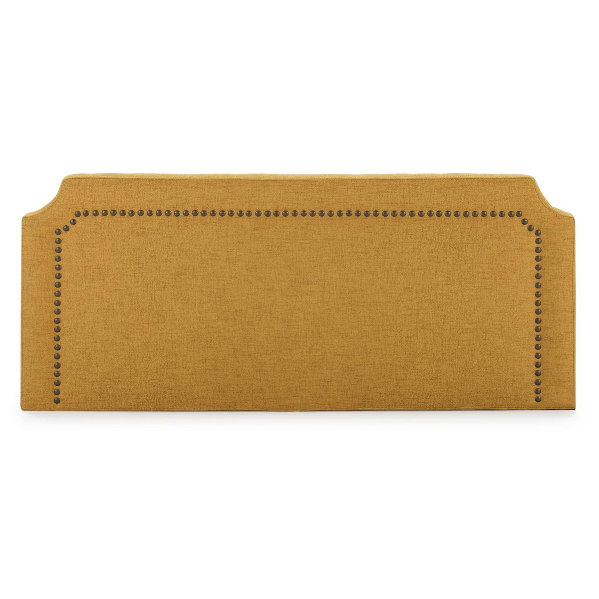 MARCKONFORT Tête de lit tapissée Leonor 140x60 cm Moutarde, Clous en Marron