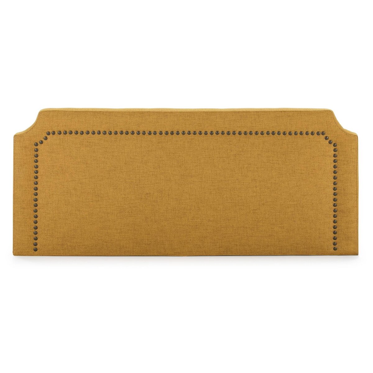 MARCKONFORT Tête de lit tapissée Leonor 140x60 cm Moutarde, Clous en Marron