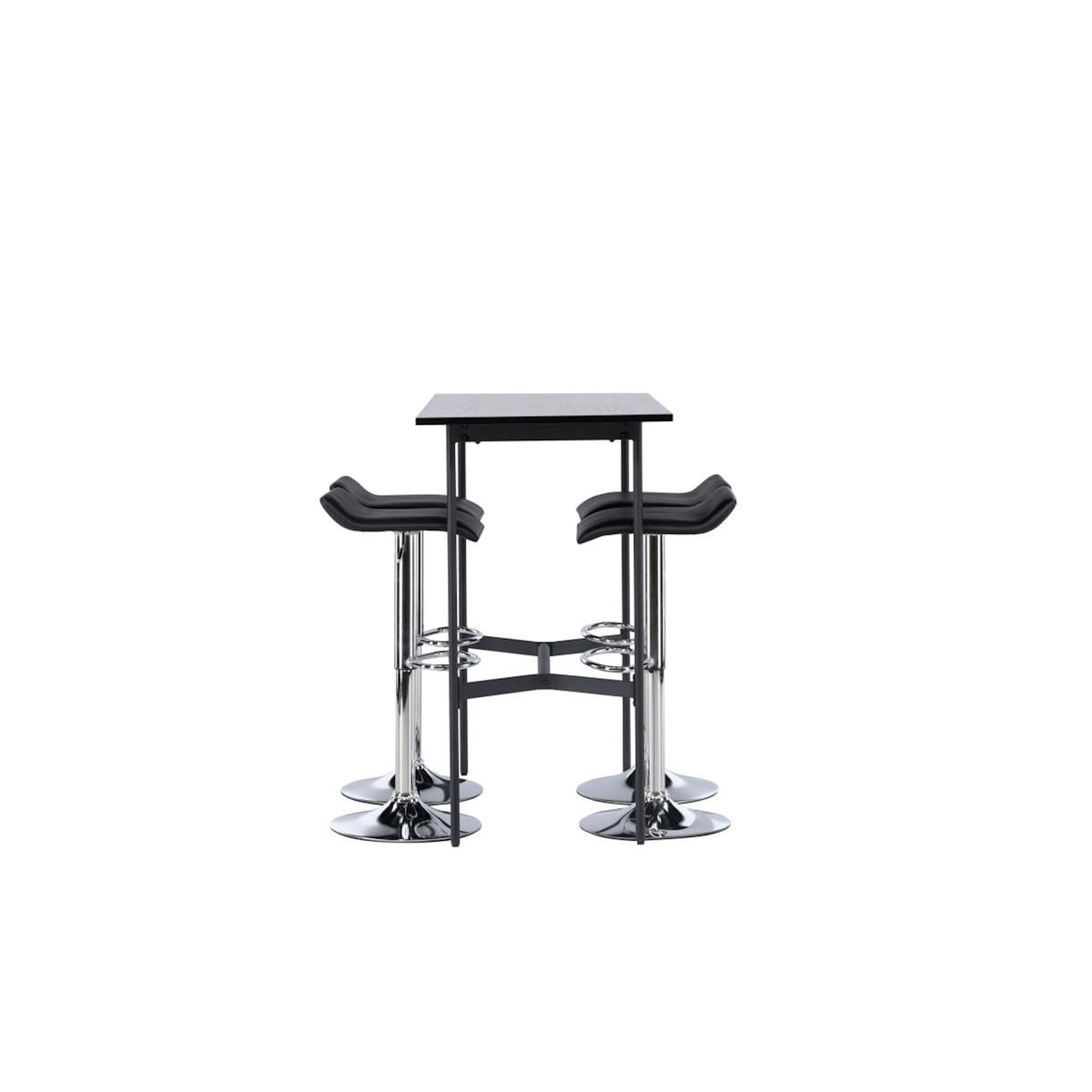 Paris Prix Ensemble Table de Bar & 4 Tabourets  Rax & Jonna  120cm Noir