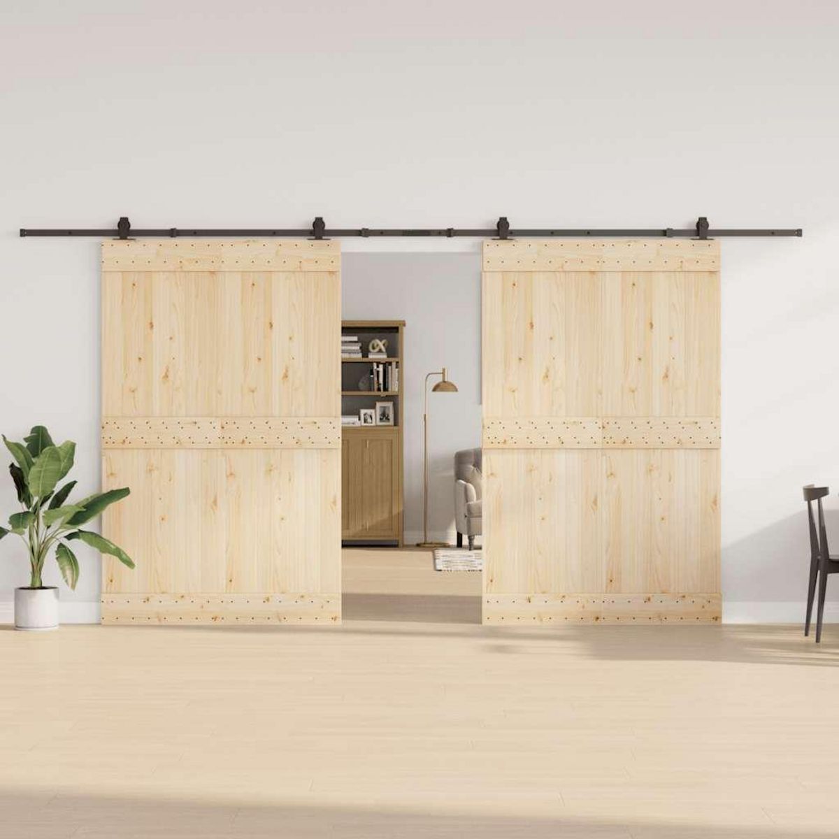 VIDAXL Kit de quincaillerie de porte coulissante 427 cm acier noir