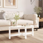 VIDAXL Table basse Blanc 87x48x35 cm Bois massif de pin